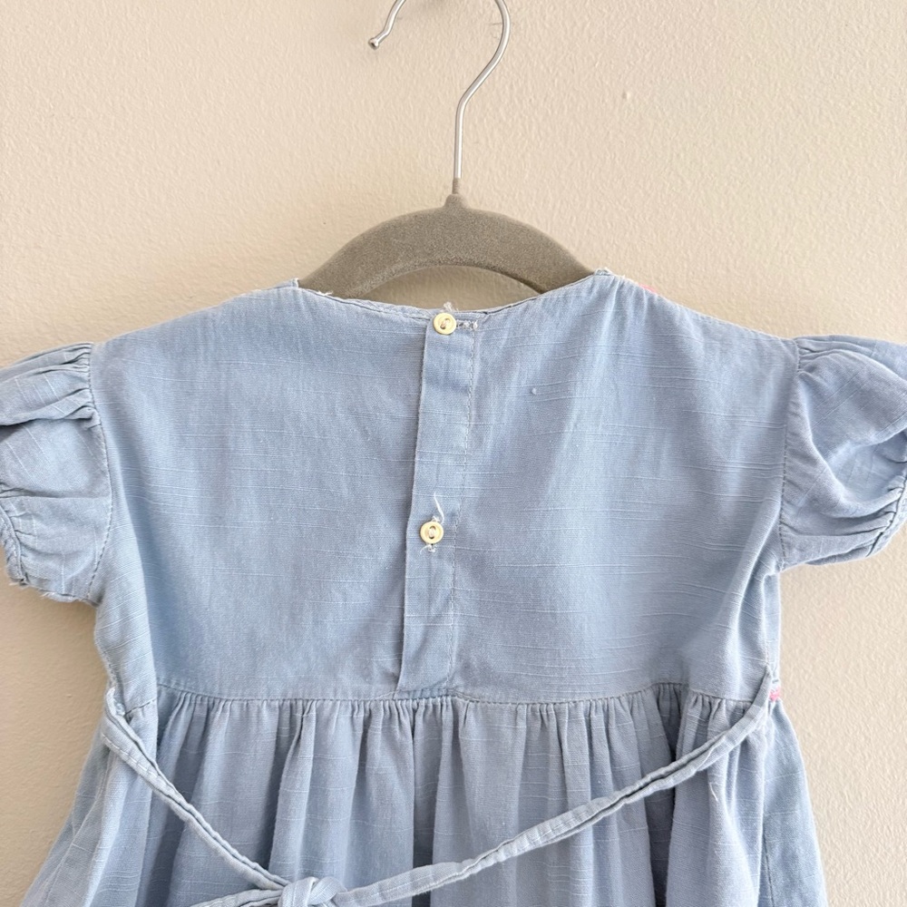 Vintage Blue Baby Summer Dress 12m - Picture 6 of 8